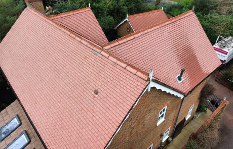 Mossy roof after cleaning Mossy roof after cleaning