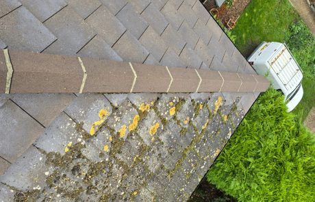 Roof before and after pressure washing Roof before and after pressure washing
