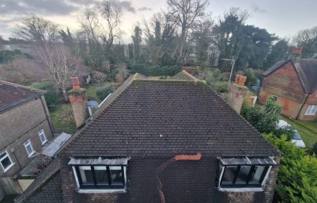 Roof before cleaning Roof before cleaning
